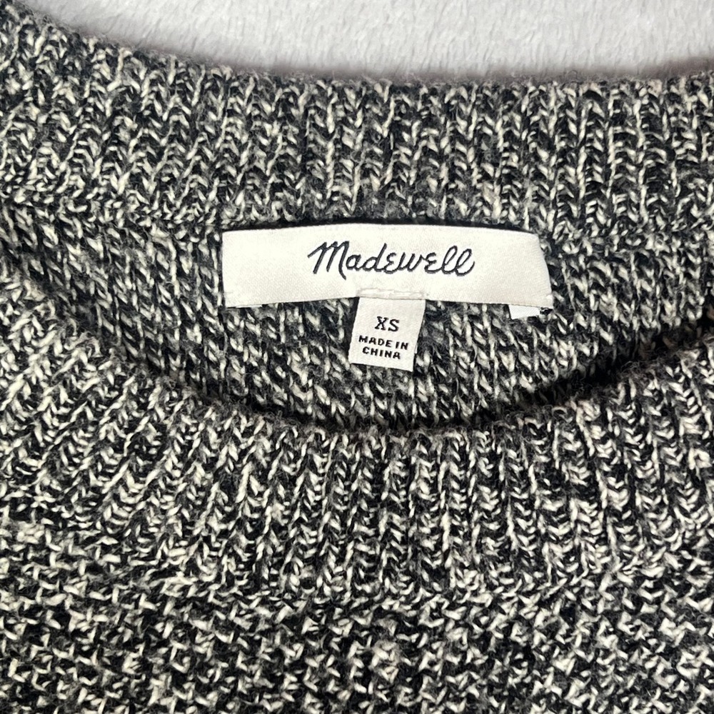 Madewell Womens XS Gray Sweater Marled Knit Split Back Oversized Pullover - Picture 2 of 7